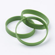 Silicone Wristbands Bracelets, Cord Bracelets, Olive Drab, 2-1/2 inch(63mm), 12x2mm(BJEW-J176-05)