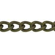 Iron Twisted Chains, Unwelded, Nickel Free, Oval, Antique Bronze, 6.4x4.5x1.5mm(X-CH-Y1801-AB-NF)