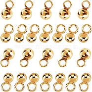 304 Stainless Steel Sphere Charms, Round Ball, Golden, 6x3mm, 7x4mm, Hole: 2mm, 50pcs/box(STAS-UN0006-81G)