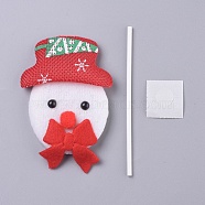 Snowman Shape Christmas Cupcake Cake Topper Decoration, for Party Christmas Decoration Supplies, Red, 92x60x12mm(DIY-I032-02)