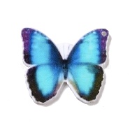 Printed Opaque Acrylic Pendants, Animal Theme Charms, Butterfly Farm, 28x33x2mm, Hole: 1.6mm(SACR-G029-01J)