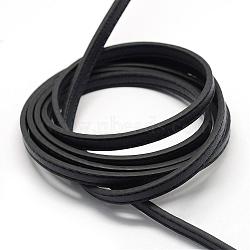 Double Stitched Flat Imitation Leather Cords, Random Color On The Back, Black, 6.5x2.5mm, about 1.31 yards( 1.2m)/strand(LC-Q009-15A)