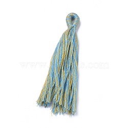 Polyester Tassel Big Pendants, Dark Sea Green, 105~110x13~16x6~7mm, Hole: 3x5mm(FIND-L010-C01)