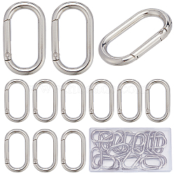 24Pcs Zinc Alloy Spring Gate Rings, Oval, Platinum, 44x25x5mm, Inner Diameter: 34.5x16mm(PALLOY-SC0004-22)