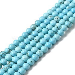 Dyed & Heated Natural Magnesite Beads Strands, Round, 4mm, Hole: 0.6mm, about 94pcs/strand, 15.35 inch(39cm)(G-G924-01B-04)