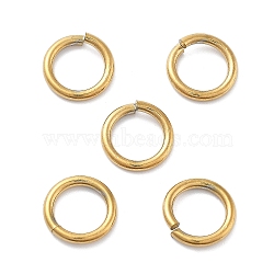 Ion Plating(IP) 304 Stainless Steel Open Jump Rings, Saw Cut Seamless Round, Real 18K Gold Plated, 10x1.5mm, 15 Gauge, Inner Diameter: 7mm, about 29pcs/10g(X-STAS-M081-02G-01)