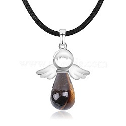 Angel Natural Tiger Eye Pendant Necklaces, No Size(OH8264-06)