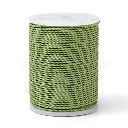 Round Waxed Polyester Cord, Taiwan Waxed Cord, Twisted Cord, Yellow Green, 1mm, about 12.02 yards(11m)/roll(YC-G006-01-1.0mm-29)