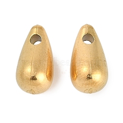 Ion Plating(IP) 304 Stainless Steel Charms, Real 18K Gold Plated, Teardrop, 12x6.5x6.5mm, Hole: 1.8mm(STAS-R135-01G-03)