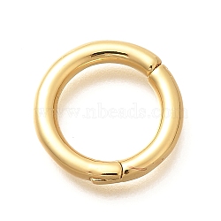 Rack Plating Ring Brass Spring Gate Clasps, Long-Lasting, Lead Free & Cadmium Free, Real 18K Gold Plated, 16x2.5mm(KK-M309-36G)