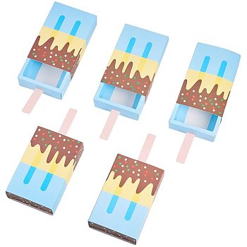 Cardboard Paper Box, Ice-cream, Sky Blue, 10.5x6.8x2.2cm