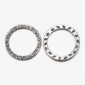 Alloy Linking Rings, Antique Silver, 32x1.8mm, Hole: 24.5mm
