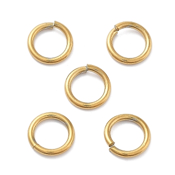 Ion Plating(IP) 304 Stainless Steel Open Jump Rings, Saw Cut Seamless Round, Real 18K Gold Plated, 10x1.5mm, 15 Gauge, Inner Diameter: 7mm, about 29pcs/10g