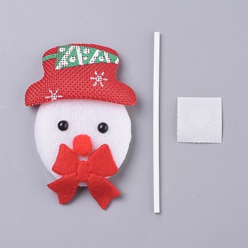 Snowman Shape Christmas Cupcake Cake Topper Decoration, for Party Christmas Decoration Supplies, Red, 92x60x12mm