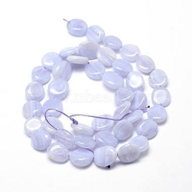 Natural Blue Lace Agate Gemstone Nuggets Bead Strands(G-J336-22)-2