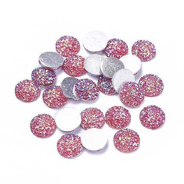 12mm Camellia Flat Round Resin Cabochons