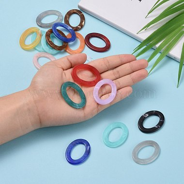 Oval Imitation Gemstone Acrylic Linking Rings(OACR-R022-M)-6