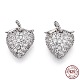 Rhodium Plated 925 Sterling Silver Micro Pave Cubic Zirconia Charms(STER-T004-60P)-1