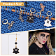 Halloween Theme Alloy Enamel Ghost/Spider/Bat Locking Stitch Markers(HJEW-PH01788)-4