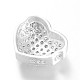 Micro en laiton de coeur ouvrent perles cubes de zircone(ZIRC-L051-13P-FF)-2
