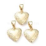 Brass Locket Pendants, Photo Frame Pendants for Necklaces, Long-Lasting Plated, Heart, Real 18K Gold Plated, 15x13x4.5mm, Hole: 5.5x4mm, 8x7mm Inner Diameter(X-KK-P199-15G)