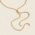 304 Stainless Steel Ball Chain Y-shaped Tassel Necklaces for Women, Real 18K Gold Plated, 16.93 inch(43cm)(YG1121)