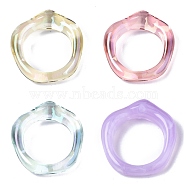 Transparent Resin Finger Rings, AB Color Plated, Mixed Color, US Size 6 3/4(17.1mm)(RJEW-T013-001-E)
