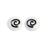 Flat Round Cartoon Resin Cabochons, Eye, 13x4mm(CRES-Q009-01E)