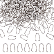 200Pcs 201 Stainless Steel Linking Ring, Quick Link Connectors, Oval, Stainless Steel Color, 18x8x1.5mm, Inner Diameter: 15x4.5mm(STAS-UN0040-15)