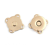 Zinc Alloy Purse Snap Clasps, Magnetic Clasps, Closure for Purse Handbag, Light Gold, 1.9x1.9x0.55cm(PURS-PW0001-440A-LG)