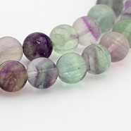 Natural Rainbow Fluorite Round Bead Strands, 12mm, Hole: 1mm; about 34pcs/strand, 15.7inches(G-P070-31-12mm)
