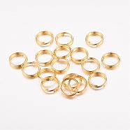 Iron Split Rings, Double Loops Jump Rings, Cadmium Free & Lead Free, Golden, 8x1.4mm, about 6.6mm inner diameter, about 7000pcs/1000g(JRDG8mm)