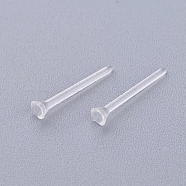 Plastic Stud Earring Findings, Clear, 2mm, Pin: 0.7mm, about 1500pcs/bag(KY-G006-02-2m)
