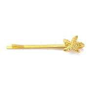 Starfish & Shell Shape 304 Stainless Steel Hair Bobby Pins, Real 18K Gold Plated, 60mm (STAS-Z096-03G-01)