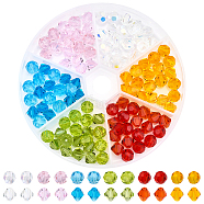 120Pcs 2 Style Imitation Austrian Crystal Beads, Grade AAA, Faceted, Round & Bicone, Mixed Color, 60pcs/style(SWAR-GA0001-01)