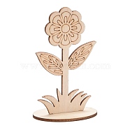 DIY Unfinished Wood Flowers Cutout, with Slot, for Craft Painting Supplies, BurlyWood, 5.9x5x9.9cm(WOOD-P017-06)