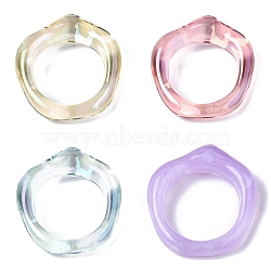Transparent Resin Finger Rings, AB Color Plated, Mixed Color, US Size 6 3/4(17.1mm)(RJEW-T013-001-E)