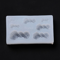 DIY Pendants Silicone Molds, Resin Casting Pendant Molds, For UV Resin, Epoxy Resin Jewelry Making, Fried Dough Twist, White, 46x28x8mm, Inner Diameter: 2~10x5~20mm(DIY-Z010-15)