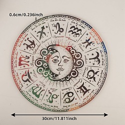 Constellation Moon Sun Wood Tarot Card Pad, Divination Mat, Altar Plate, Dowsing Pendulum Boards, Colorful, 300x6mm(PW-WG34183-03)