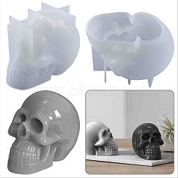 Silicone Statue Molds, Resin Casting Molds, For UV Resin, Epoxy Resin Craft Making, Skull, White, 112x72x86mm, Inner Size: 106x70x84mm(DIY-A012-01)