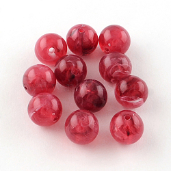 Round Imitation Gemstone Acrylic Beads, Cerise, 8mm, Hole: 2mm, about 1700pcs/500g(OACR-R029-8mm-09)