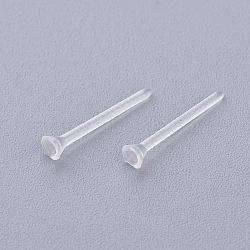 Plastic Stud Earring Findings, Clear, 2mm, Pin: 0.7mm, about 1500pcs/bag(KY-G006-02-2m)