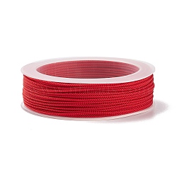 Braided Nylon Threads, Dyed, Knotting Cord, for Chinese Knotting, Crafts and Jewelry Making, Red, 1mm, about 21.87 yards(20m)/roll(NWIR-E023-1mm-25)