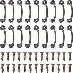 Zinc Alloy Drawer Handles, with Iron Screws, for Gates Cabinet Drawer Door, Antique Bronze, 60x15.5x12mm, Hole: 2.6mm, 30sets/box(FIND-FH0001-19)