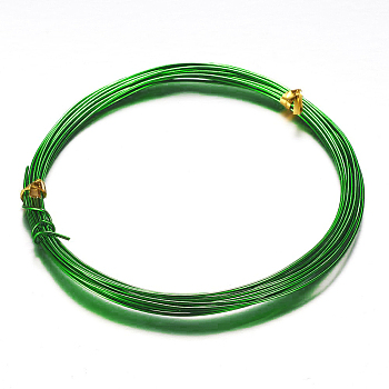 Round Aluminum Wire, Bendable Metal Craft Wire, for DIY Arts and Craft Projects, Green, 20 Gauge, 0.8mm, 5m/roll(16.4 Feet/roll)