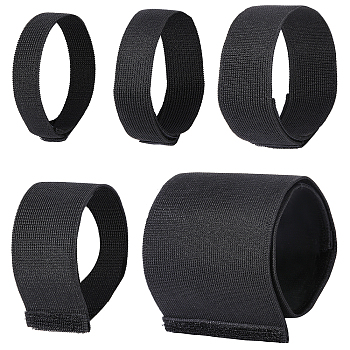 5 Styles Nylon with Polyester Elastic Straps, Sports Training Equipment, Black, 240~520x20.5~101x6~8mm, 1pc/style