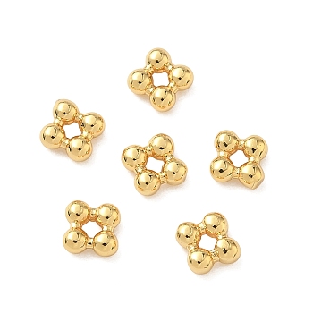 Brass Beads, Nickel Free, Rhombus, Real 18K Gold Plated, 5x5x2mm, Hole: 1.2mm