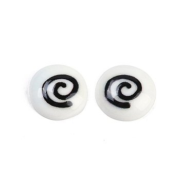 Flat Round Cartoon Resin Cabochons, Eye, 13x4mm