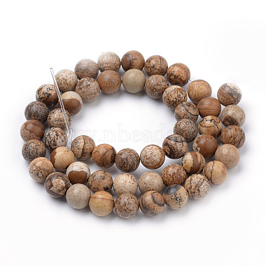 Chapelets de perles en jaspe avec images naturelles(G-S259-27-10mm)-2