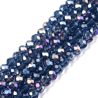 Marine Blue Rondelle Glass Beads